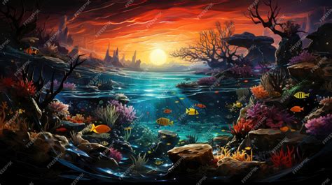 Premium Ai Image A Magical Christmas Underwater With Coral Reefs