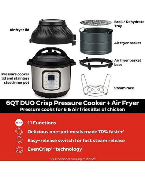 Instant Pot Duo Crisp 11 In 1 Air Fryer And Electric Pressure Cooker Combo With Multicooker Lids