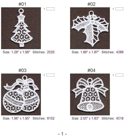 Fsl Mini Christmas Ornament Free Standing Lace Machine Etsy