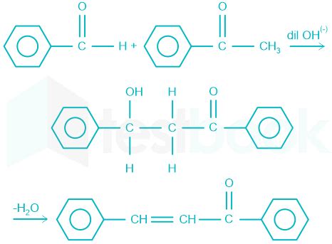 [Solved] Reaction between benzaldehyde and acetophenone in presence o