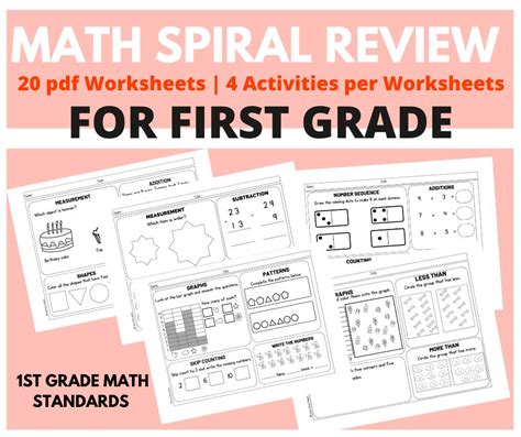 Grade 1math Spiral Review Worksheets Made By Teachers