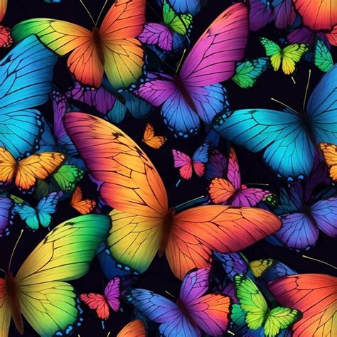 Premium Vector Butterfly Seamless Pattern Cute Colorful Butterflies Beautiful Insects Retro