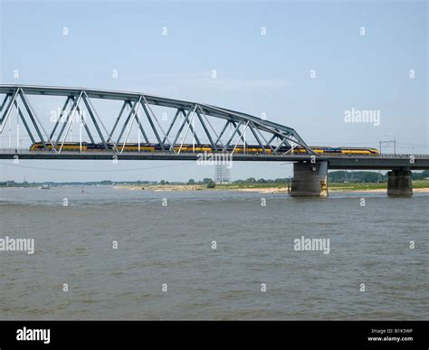 The Bridge Snelbinder Over The River Rhine In Nijmegen Railwaybridge