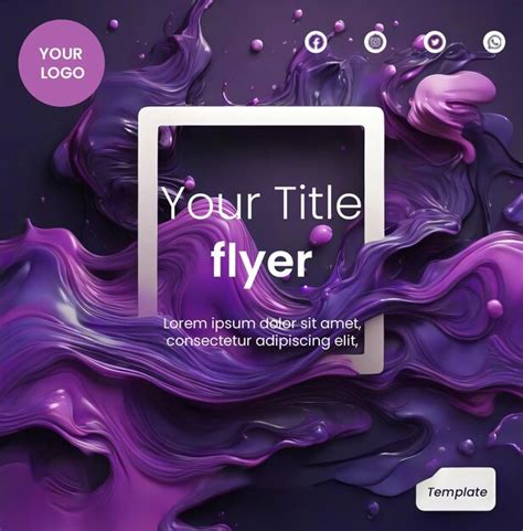 Premium Psd Premium Flyer Template With Abstract Purple Liquid