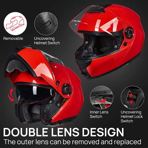 Snapklik Ilm Adult Motorcycle Modular Full Face Helmet Flip Up