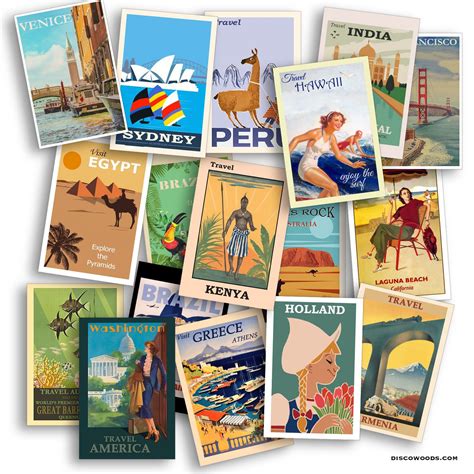 World Travel Postcard Set Set Of 25 Postcards Vintage Etsy Travel