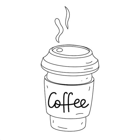 Premium Vector Hand Drawn Coffee Cup Editable Outline