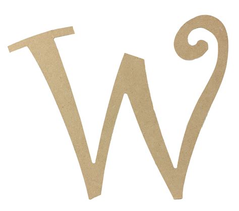 14h Curly Letter W Natural Letter W Mdf Letter Stencils Mdf