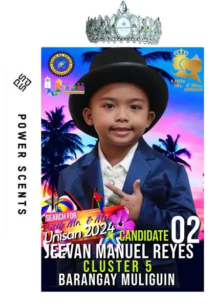 Jeevan Manuel Reyes Little Mr And Ms Unisan Power Scent Award 2024 Pageant Vote Ph