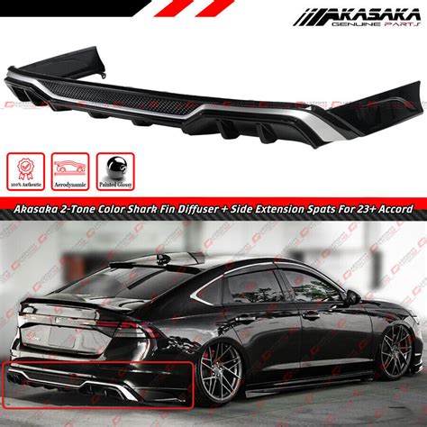 For Honda Accord Akasaka Gloss Black Rear Bumper Diffuser W