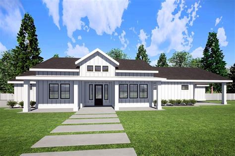 New American Ranch With 3 Car Garage And Large Patio 580019dft Architectural Designs House