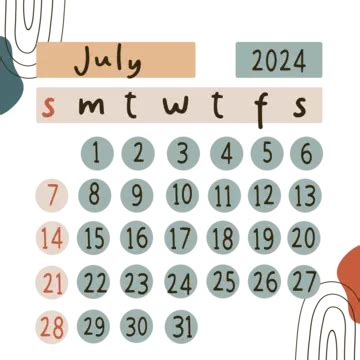 Calendar July 2024 Complete With National Holidays Vector Calendar