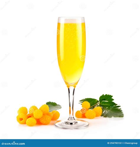 Mimosa Cocktail With Bubbly Champagne And Orange Juice On White Background Stock Illustration