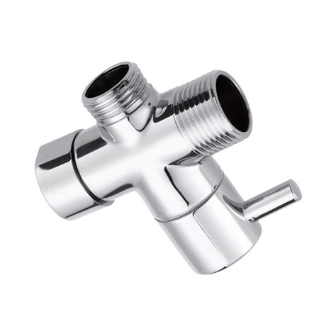 3 Way T Adapter Chrome For Shower Head Arm Mount Diverter Valve