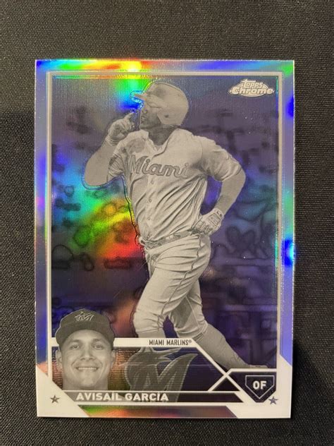 Topps Chrome Avisail Garcia Negative Refractor Miami Marlins