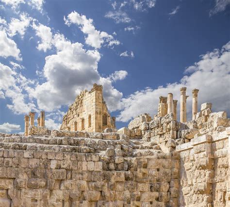 Roman Ruins In The Jordanian City Of Jerash Gerasa Of Antiquity