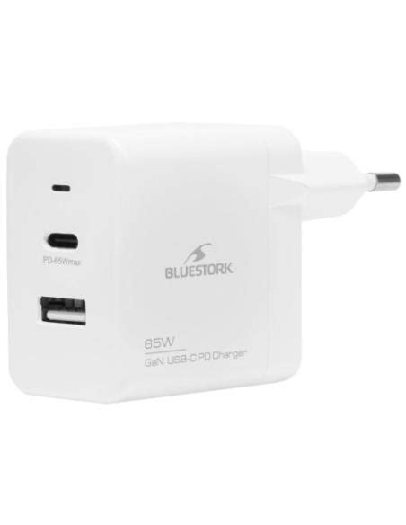 BLUESTORK CARGADOR ULTRACOMPACTO USB C 65W TECNOLOGIA GAN BLANCO