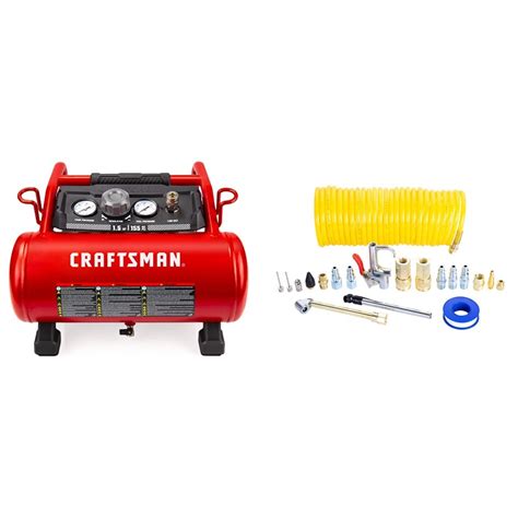 Craftsman Air Compressor 3 Gallon 15 Hp Max 155 Psi Pressure Oil Free Portable And 20 Pc Air