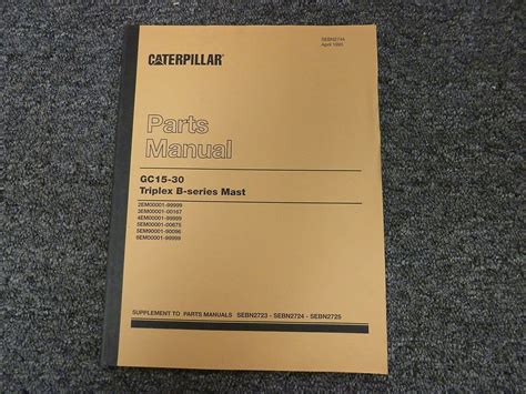 Caterpillar Cat GC15 GC18 GC20 GC25 GC30 Forklift Truck Parts Catalog