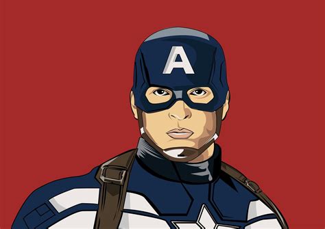 Vector Illustration Of Captain America Marvel Artwork Vector Art Marvel