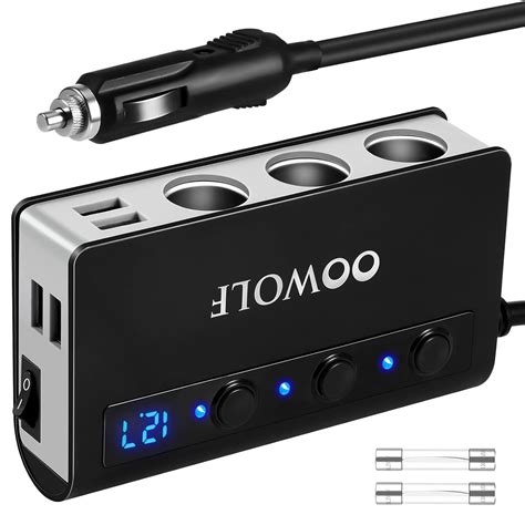 Oowolf Cigarette Lighter Adapter Quick Charge W V V Socket