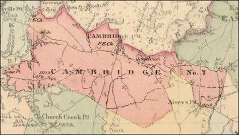 Simon J Martenet Map Of Dorchester County 1865 District 7