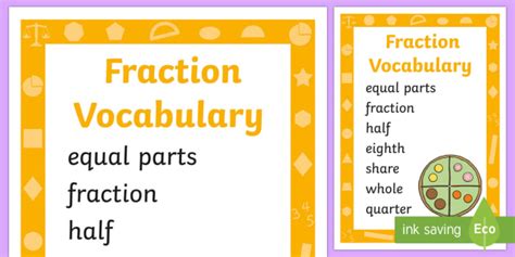 Year 1 And 2 Fraction Poster Display Poster Teacher Made