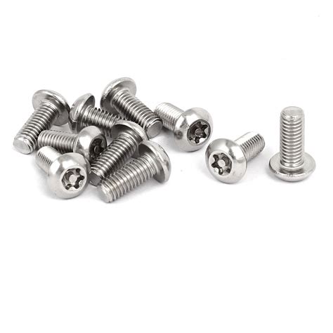 M5x12mm 304 Stainless Steel Button Head Torx Security Tamper Proof Screws 10pcs