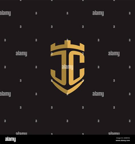 Initials Jc Logo Monogram With Shield Style Design Vector Graphic Stock