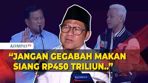 Video Cak Imin Soroti Program Prabowo Jangan Gegabah Makan Siang Itu