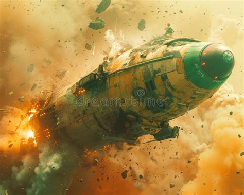 Spectacular Sci Fi Spaceship Explosion In Outer Space Futuristic