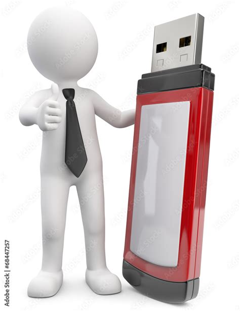 Männchen mit USB Stick Stock Illustration Adobe Stock