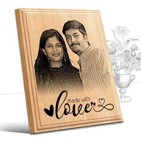 Personalized Family Gifts (4 x 5 in) | Photo on Wood | Wooden Engraving ...