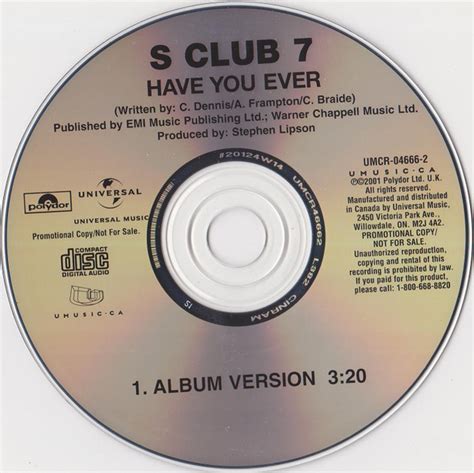 S Club 7 Have You Ever Cd Single Promo Discogs