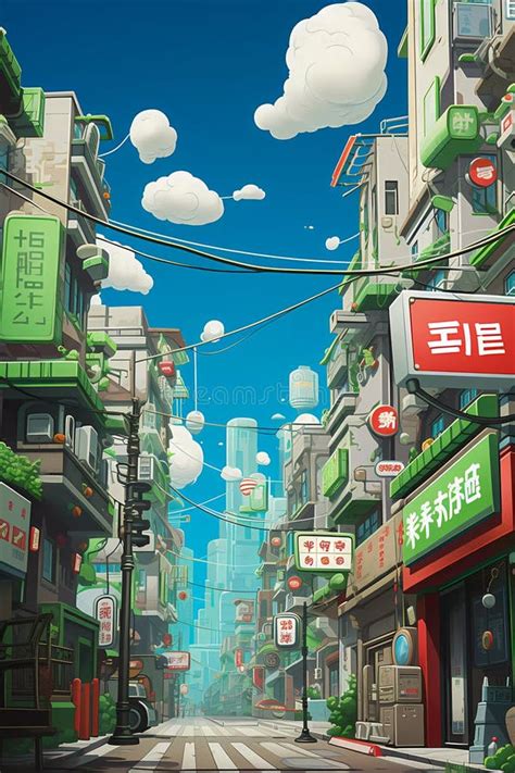 Manga Adventures In Tokyo Streets Generative AI Stock Illustration