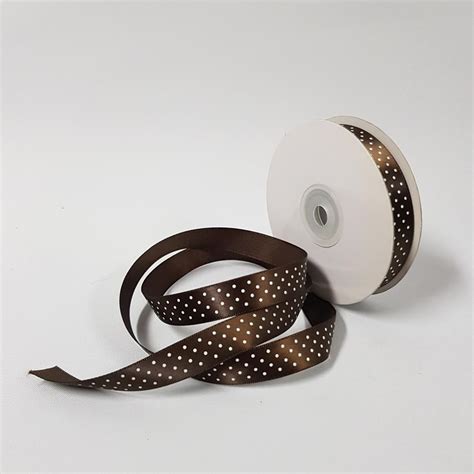 Satin Ribbon Small Dots Mm Brown Desflora