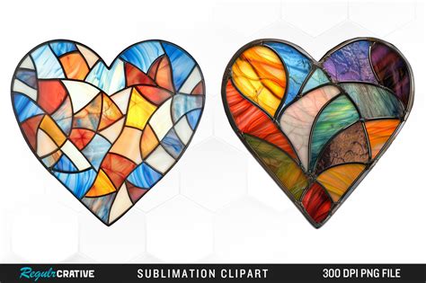 Stained Glass Heart Sublimation Clipart Graphic By Regulrcrative · Creative Fabrica