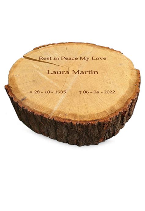 Tree slice Grave Marker for Green or Natural Burial Grounds | Legendurn.com