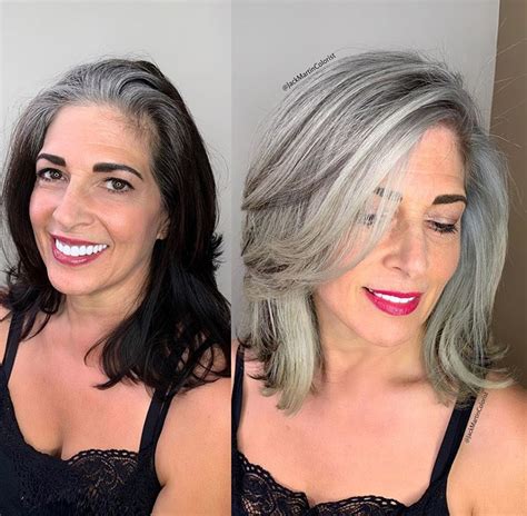 75 Women That Embraced Their Grey Roots And Look Stunning Hair Color