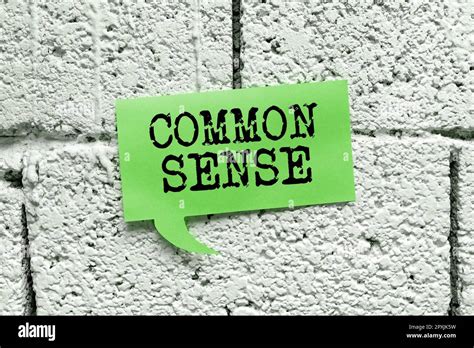 Écriture Affichant Du Texte Bon Sens Mot écrit Sur Avoir Le Bon Sens