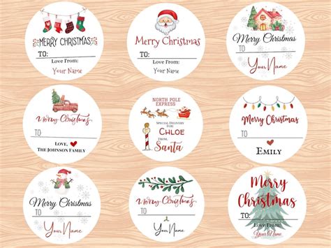 Custom Holiday Labels Personalized Merry Christmas Labels - Etsy