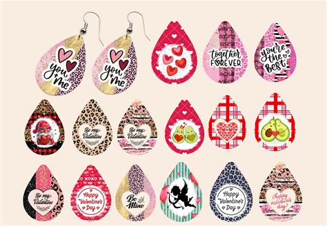 Teardrop Earring Template Bundle Teardrop Earring Canva Template