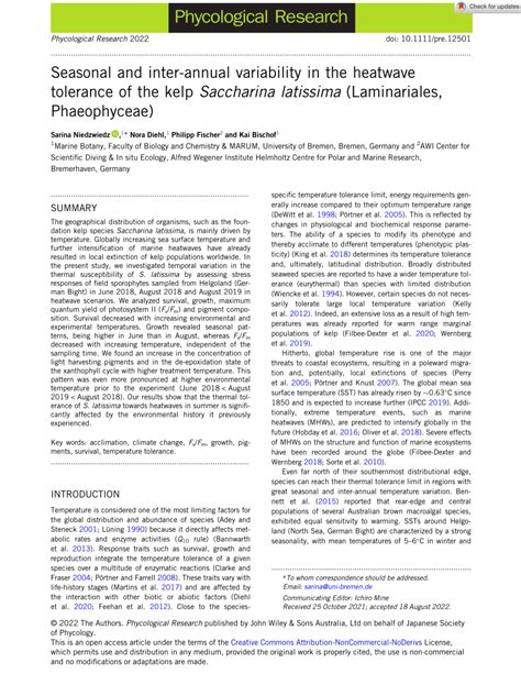 PDF Seasonal And Interannual Variability In The Heatwave Tolerance