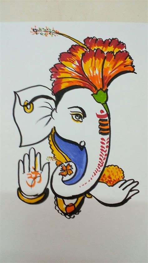 Ganesh Drawing Ganesh Chaturthi Drawing Lord Ganesha Drawing How To Draw Ganpati Bappa Easy ...