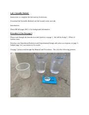 Lab Scientific Method Docx Lab Scientific Method Instructions