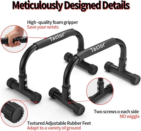 Teclor Push Up Bar Parallettes Bars For L Sit Dip Heavy Duty No