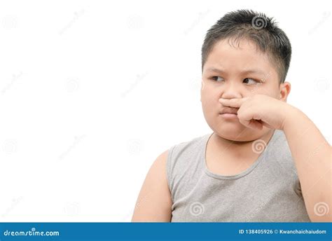 Bad Foul Smell Stinky Child Cover Nose Expression Stock Photo