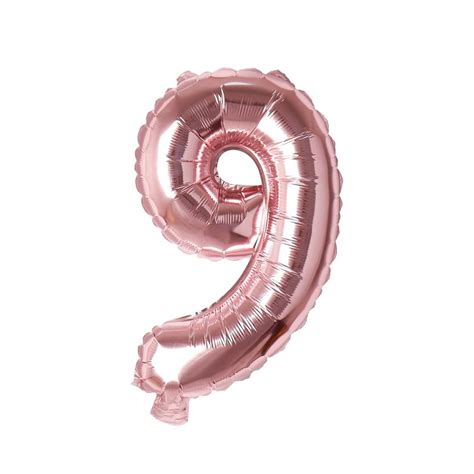 Rose Gold Number 9 Foil Balloon 16 Inches Gold Number Balloons