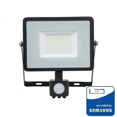 V Tac Pro Vt S Faro Led Chip Samsung W Nero Con Sensore Di