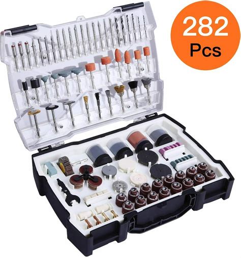 Rotary Tool Accessories Kit 282 Pieces 1 8 Inch Diameter Shanks Universal Fit Rotary Tools